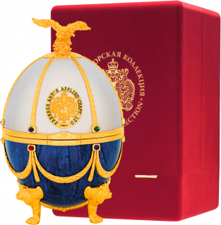 Подарочный набор Графин Императорская коллекция яйцо Фаберже Жемчуг-Сапфир (0,7 л) в бархатной подарочной упаковке